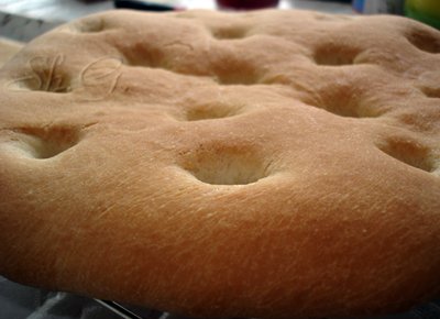 Focaccia with mineral water