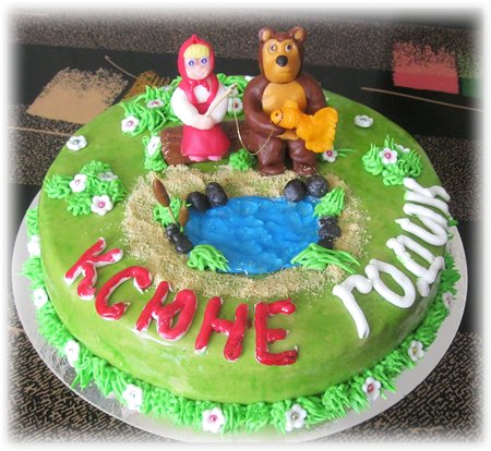 Cakes based on the cartoon Masha and the Bear