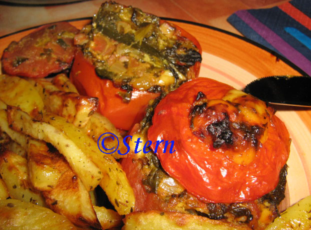 Stuffed tomatoes in the oven