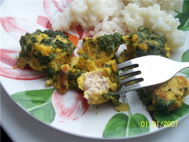 Chicken breasts in batter, baked in cream