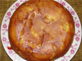 Clafoutis con ciruelas y peras