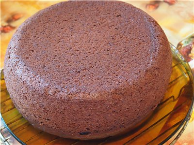 Chocolate cake on boiling water