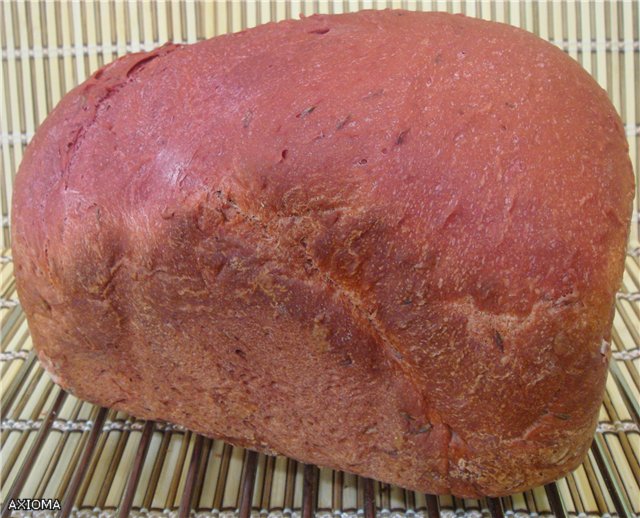 Pane con barbabietole e semi di cumino (macchina per il pane)