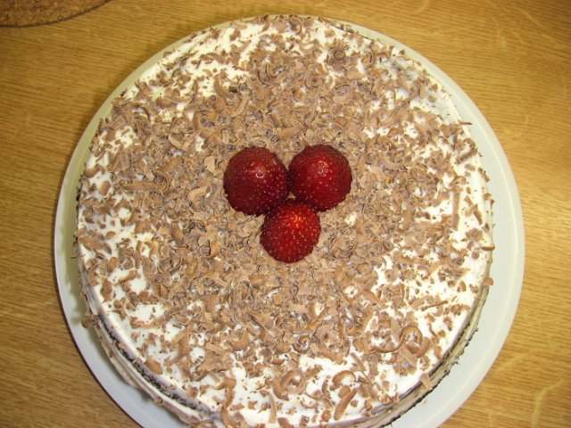 Chocolate cake on boiling water