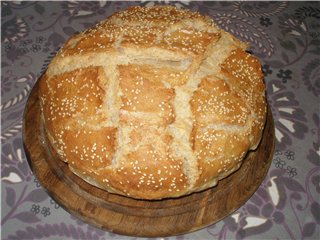 Pan de masa madre en el horno