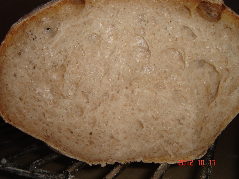 Rustic wheat bread (Pane Bigio) in the oven