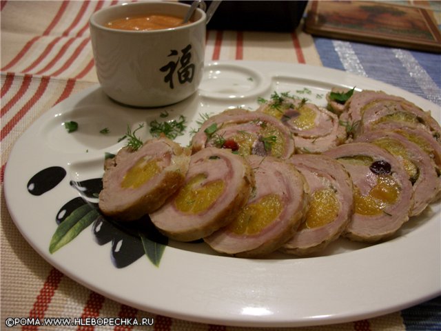 Involtini di carne con prosciutto e albicocche secche (Cuculo 1054)