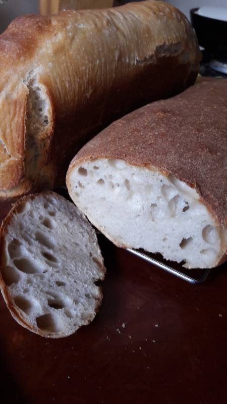 Wheat bread on ripe dough (self-leavening)