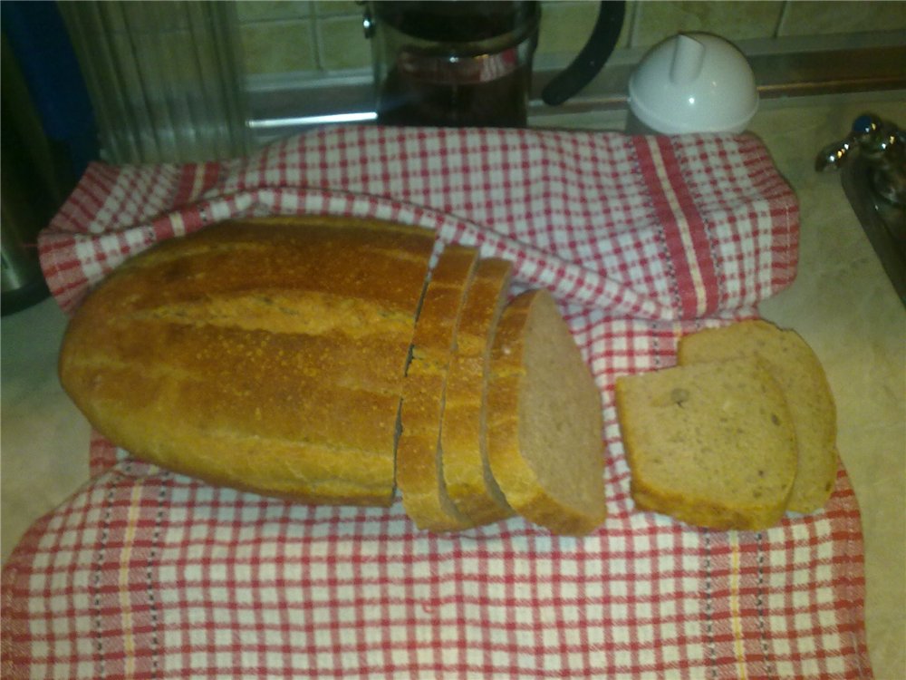 Sourdough bread in the oven