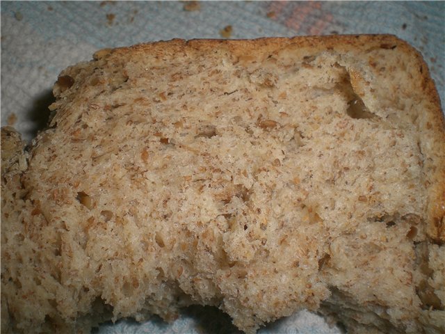 Pane grigio su birra leggera in una macchina per il pane