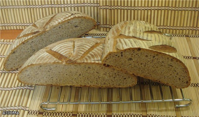 Pane di segale di grano con lievito naturale di segale.