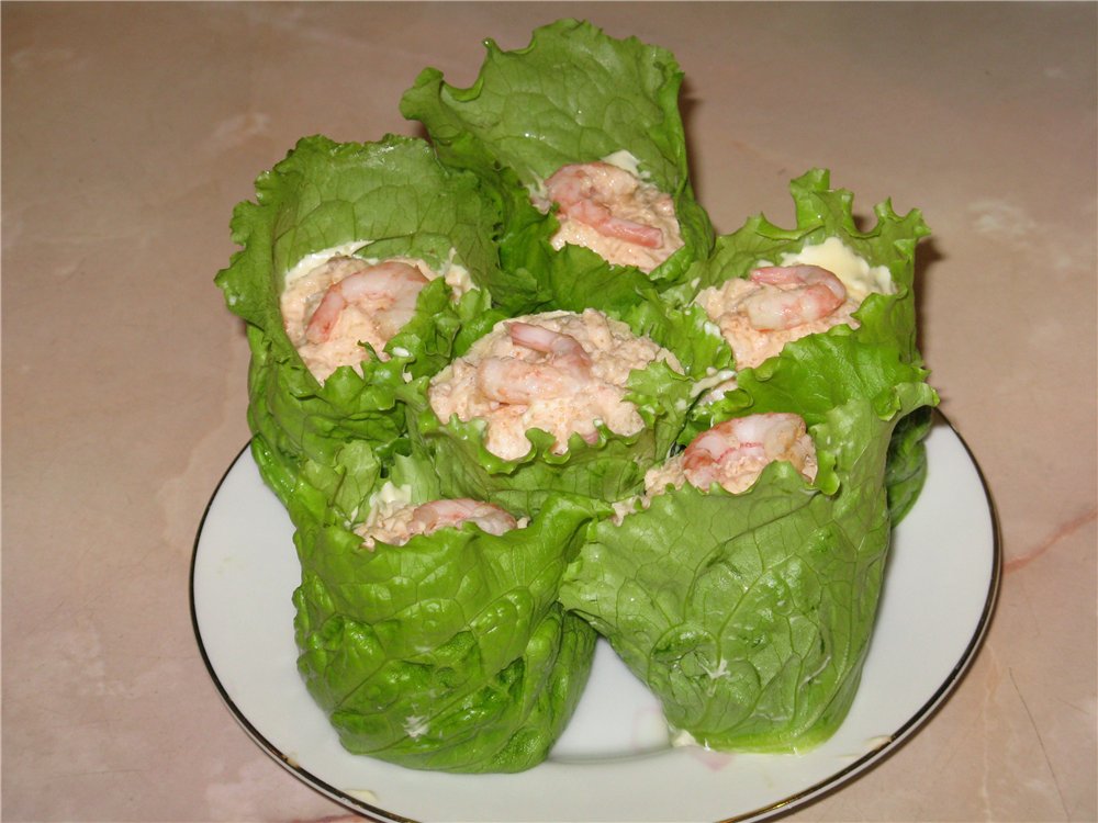 Krabsticksalade Krab-eter-voorgerecht