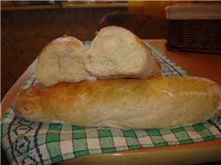 Baguette francés sobre masa vieja / Baguette de pate fermentee (horno)