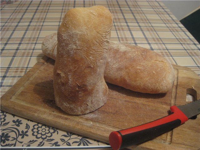 Chiabatta in the oven