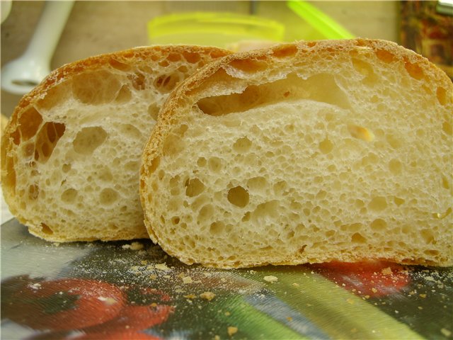 Ciabatta, ciabatta biga a sütőben