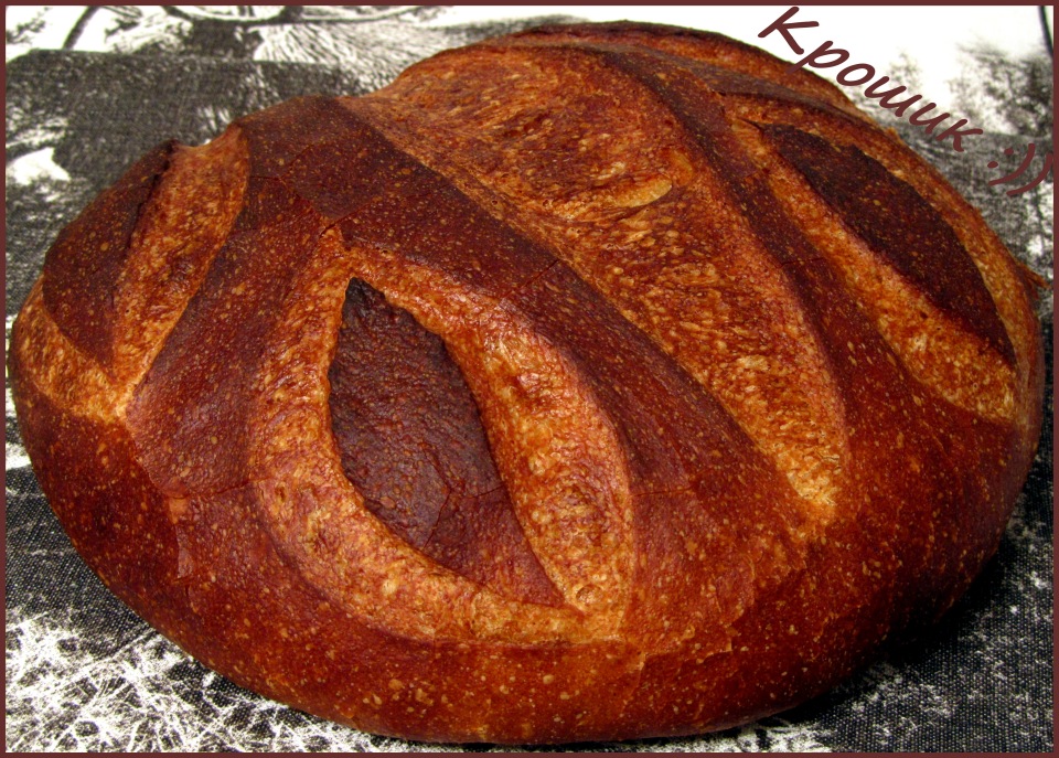 Wheat bread on ripe dough (self-leavening)