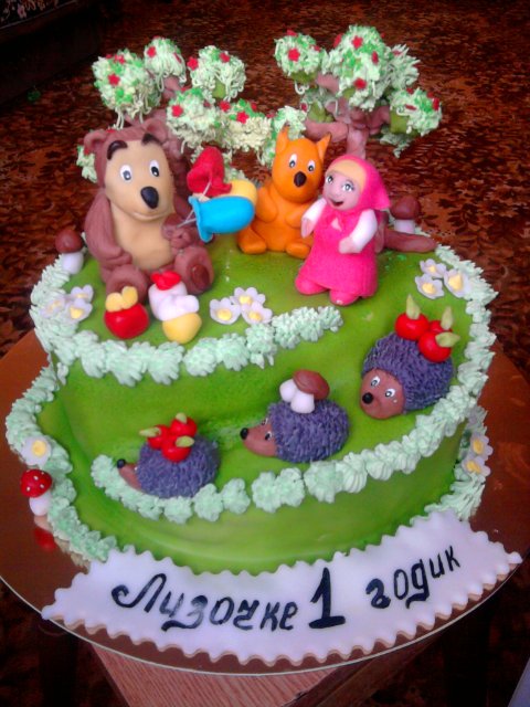 Cakes based on the cartoon Masha and the Bear