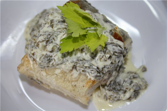 Fish with sorrel sauce