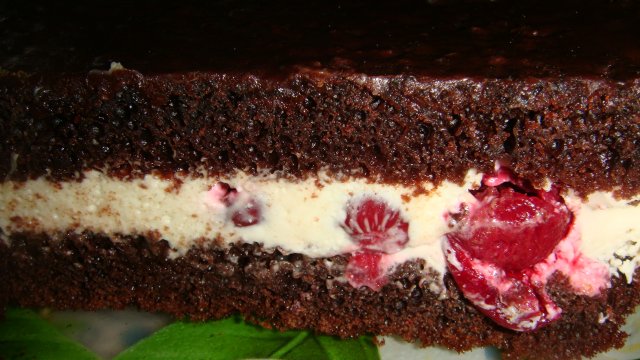 Chocolate cake on boiling water