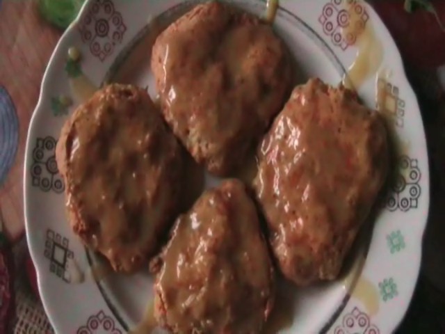 Pumpkin cookies with toffee