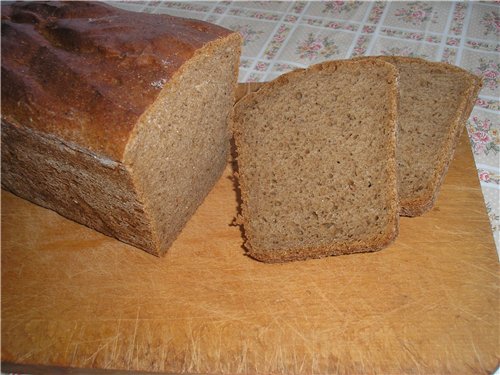 Tarwe-rogge 50x50 brood met levende gist (broodbakmachine)