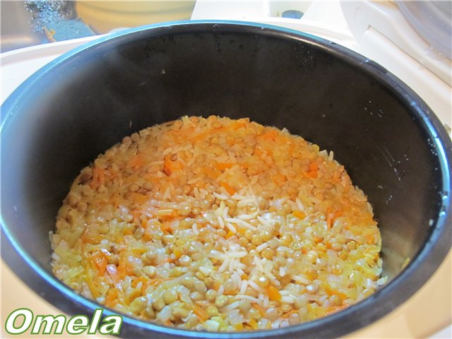 Pilaf Lakskiy en una marca 37502 multicooker