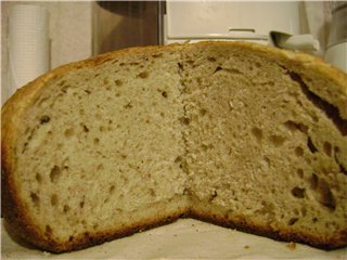 Pan de masa madre en el horno