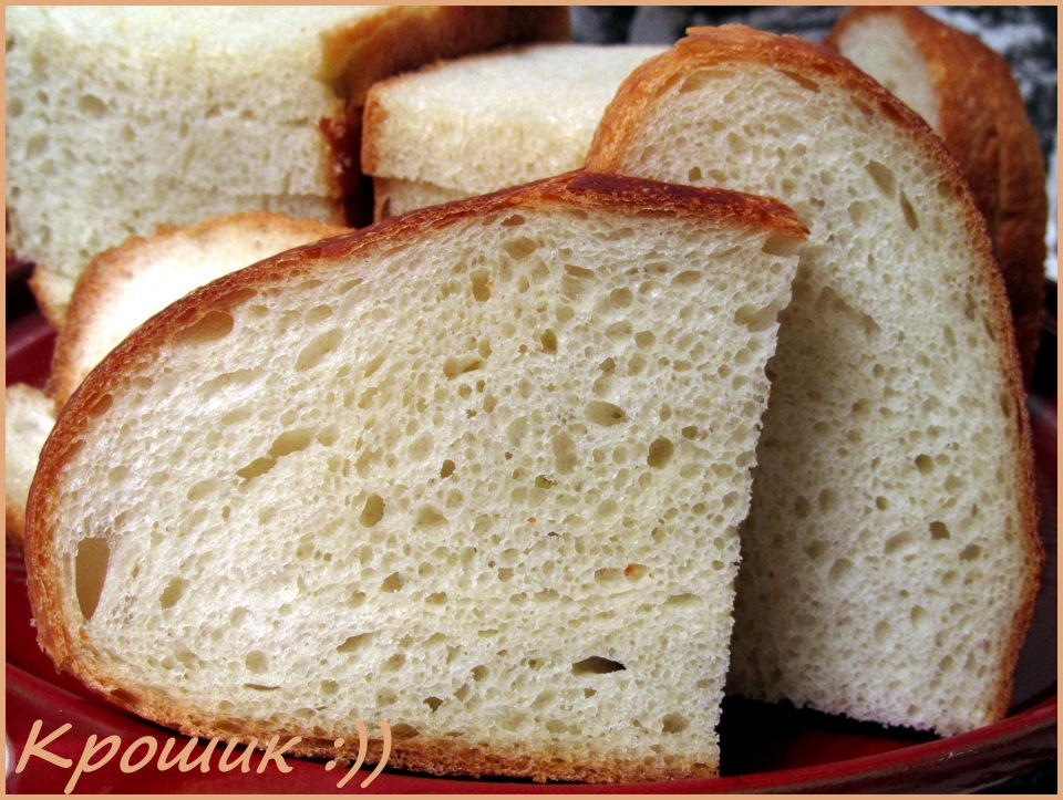 Wheat bread on ripe dough (self-leavening)