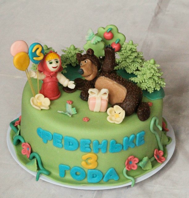 Cakes based on the cartoon Masha and the Bear