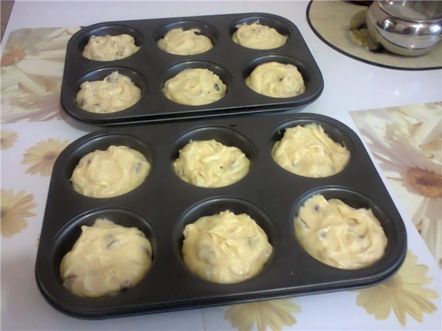 Muffins de cuajada de jengibre con pasas