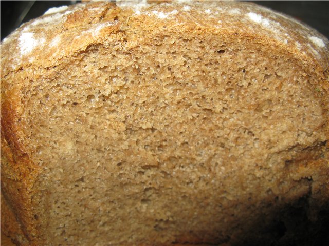 Pane integrale, pane di segale con pasta e malto alla crema