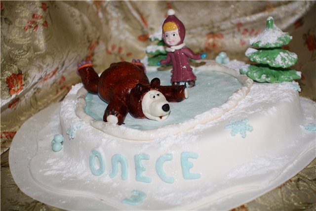 Cakes based on the cartoon Masha and the Bear