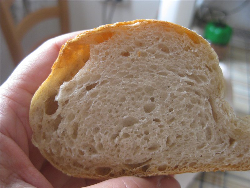 Farm bread with old dough