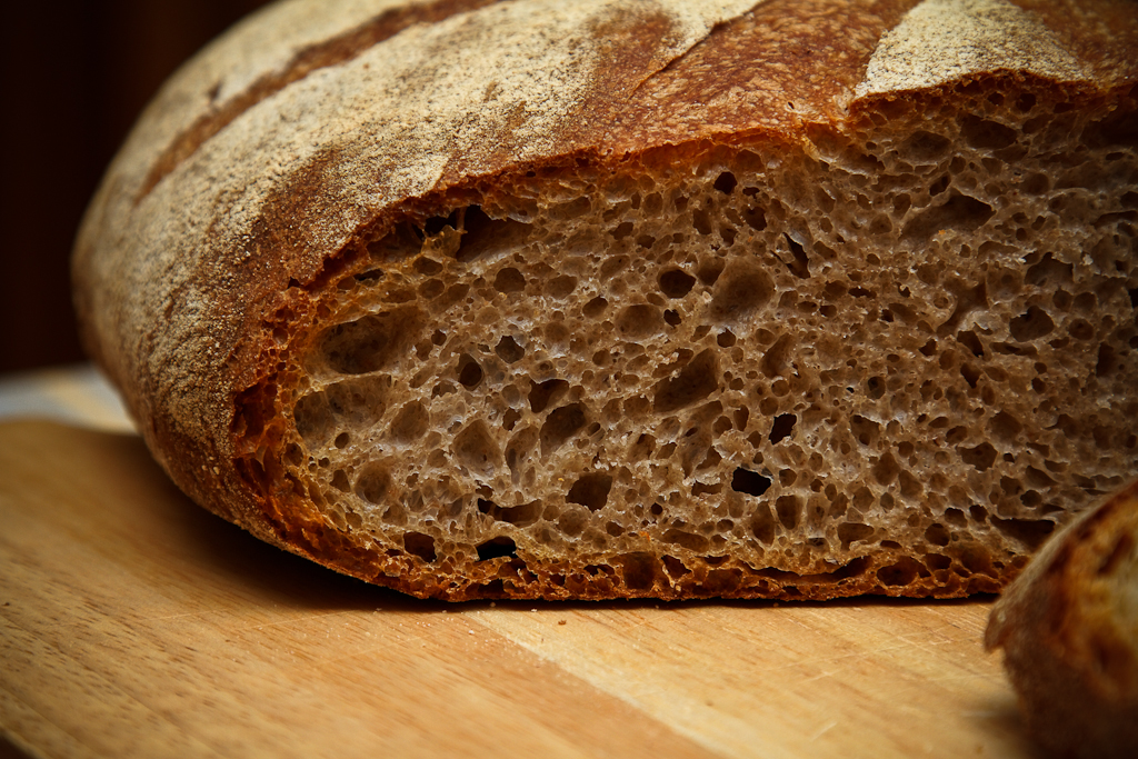 High-Extraction Flour Miche in the oven