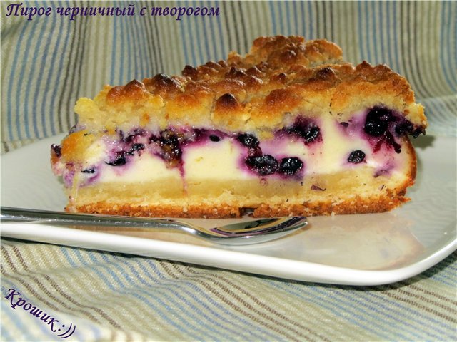 Blueberry pie with cottage cheese