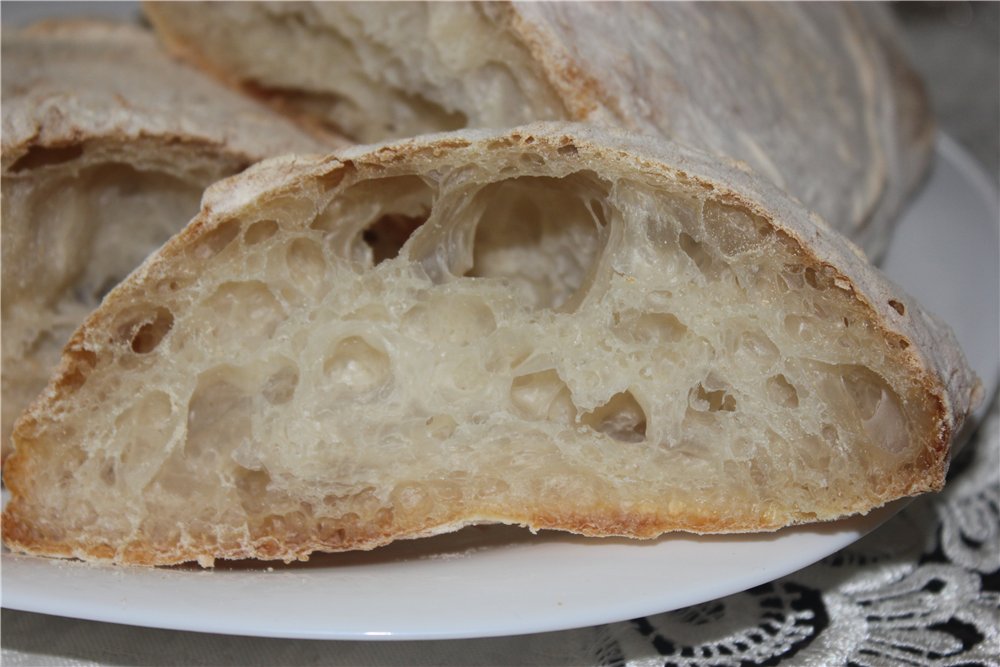 Chiabatta in the oven