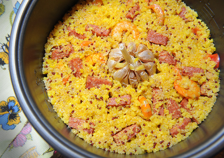 Paella (multicooker Moulinex Minute Cook CE4000)