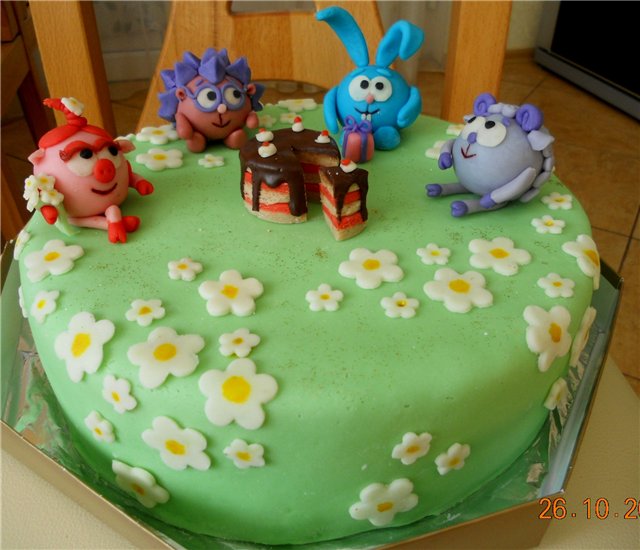 Cakes based on the cartoon Smeshariki