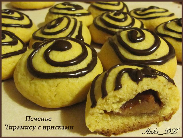 Tiramisu cookies with toffee