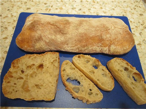 Chiabatta in the oven