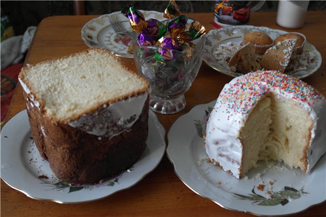 Kulich Koninklijke spelbreker in een broodbakmachine