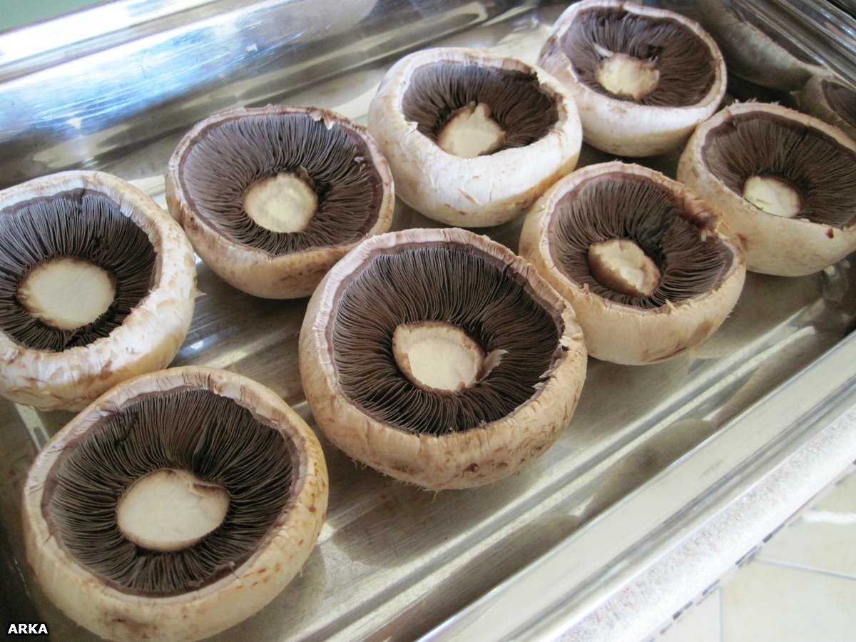 Gebakken champignons met Dor blauwe kaas