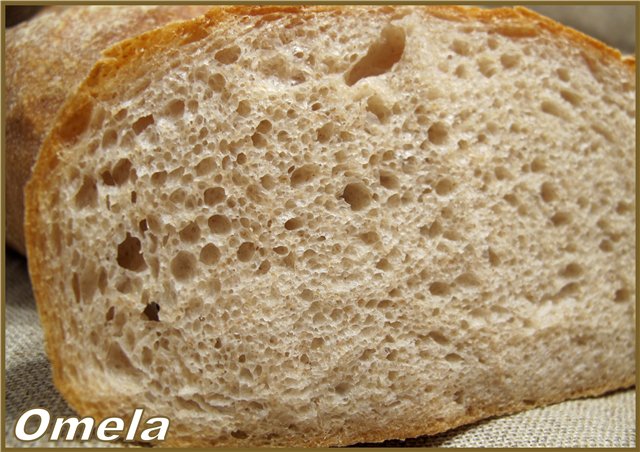 Rustic wheat bread (Pane Bigio) in the oven