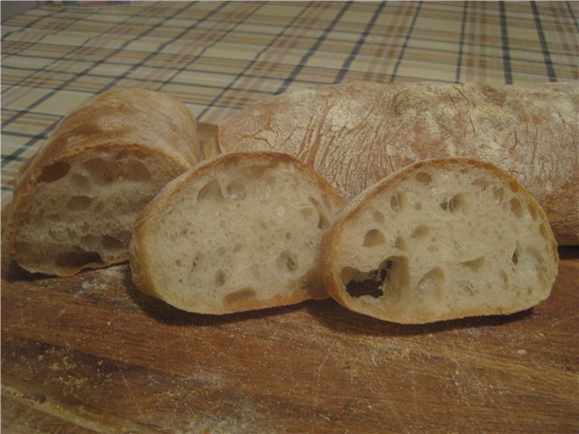 Chiabatta in the oven