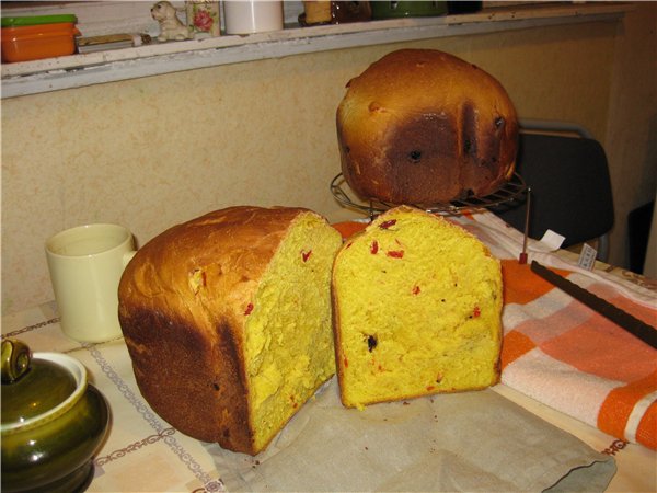 Orange bread in a bread maker