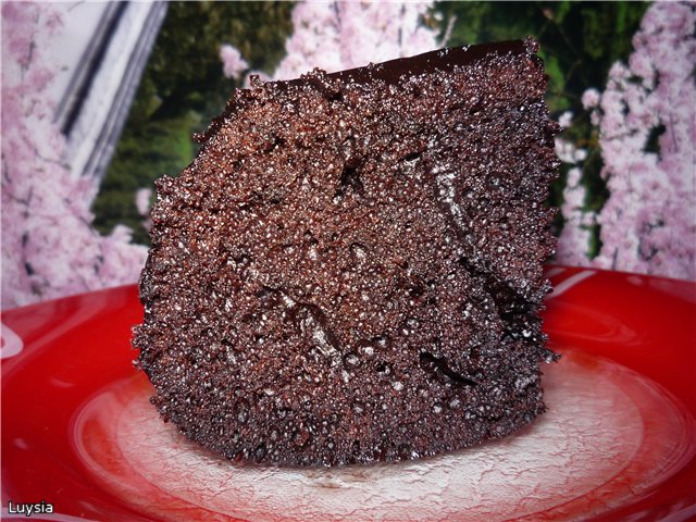 Chocolate-impregnated chocolate cake