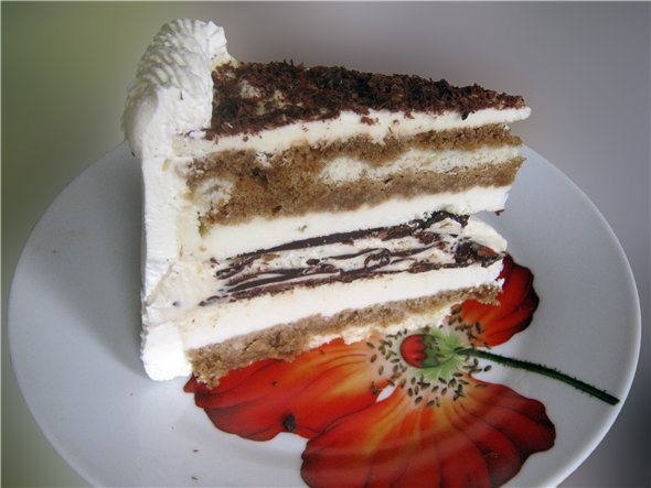 Ice cream cake Croccante semifreddo with coffee and chocolate