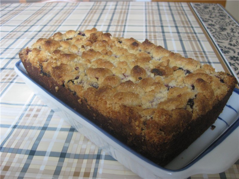 Blueberry pie with cottage cheese