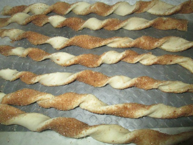 Homemade Cinnamon Twists and Cheese Straws - cheese straws