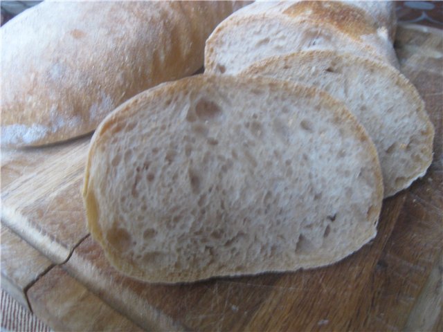 Rustic bread on a big